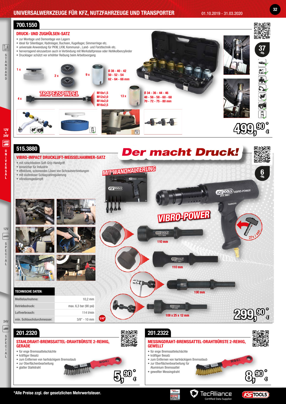 Stahldraht-Bremssattel-Drahtbürste 2-reihig